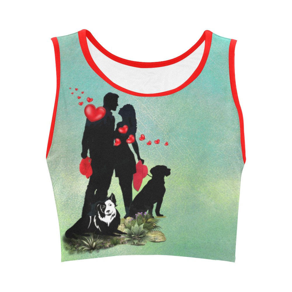 Happy Valentine Women's Crop Top (Model T42)