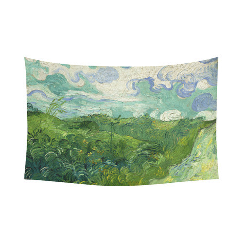 Van Gogh Green Wheat Fields Cotton Linen Wall Tapestry 90"x 60"