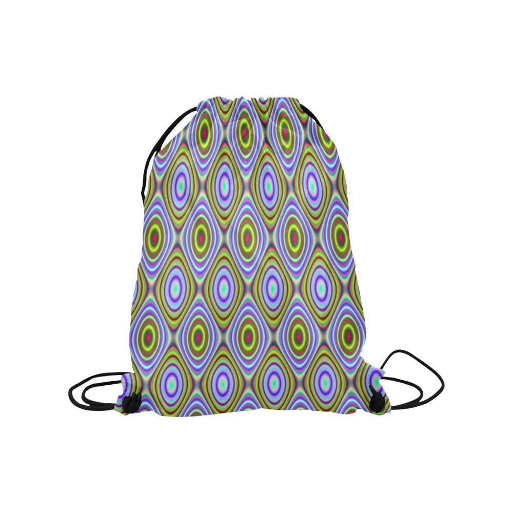 Psychedelic Peacook Eyes Medium Drawstring Bag Model 1604 (Twin Sides) 13.8"(W) * 18.1"(H)