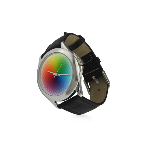 color wheel for artists , art teacher Women's Classic Leather Strap Watch(Model 203)