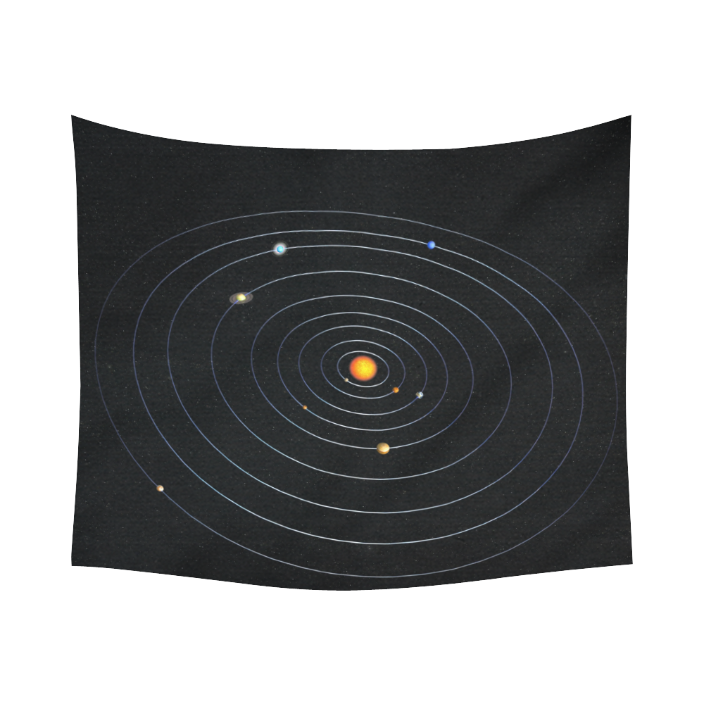 Our Solar System Cotton Linen Wall Tapestry 60"x 51"