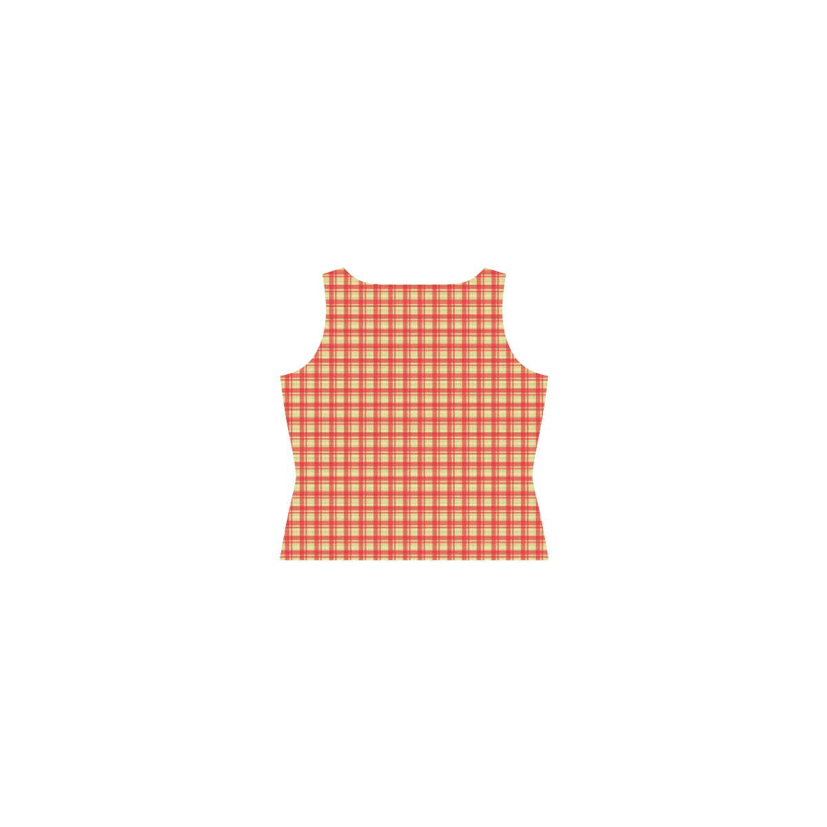 checkered Fabric red by FeelGood Sleeveless Splicing Shift Dress(Model D17)