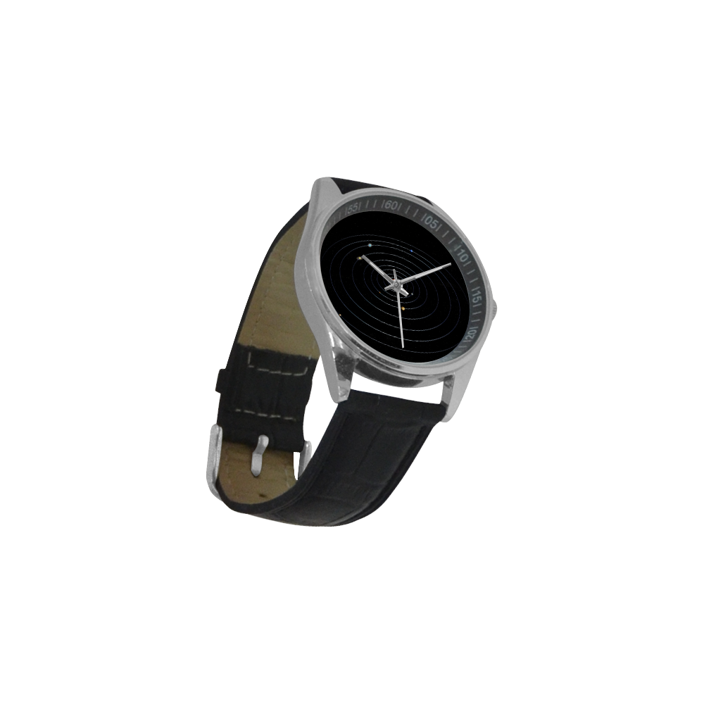 Our Solar System Men's Casual Leather Strap Watch(Model 211)