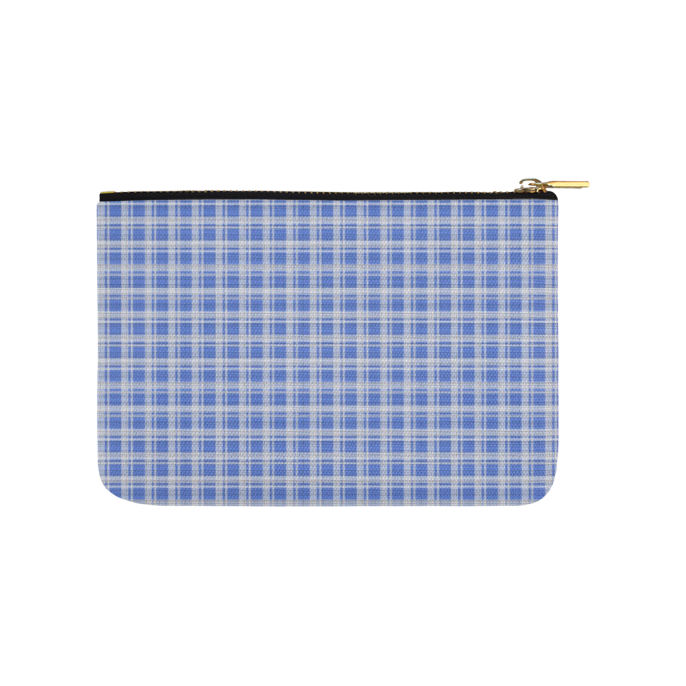 checkered Fabric blue white by FeelGood Carry-All Pouch 9.5''x6''