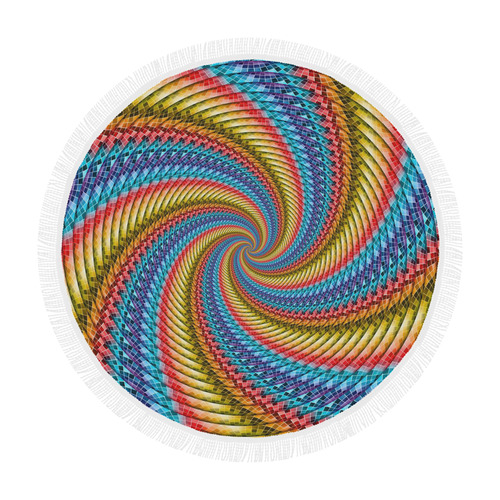 Escher’s Droste Spirals Circular Beach Shawl 59"x 59"