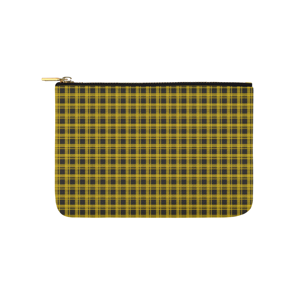 checkered Fabric yellow  black by FeelGood Carry-All Pouch 9.5''x6''