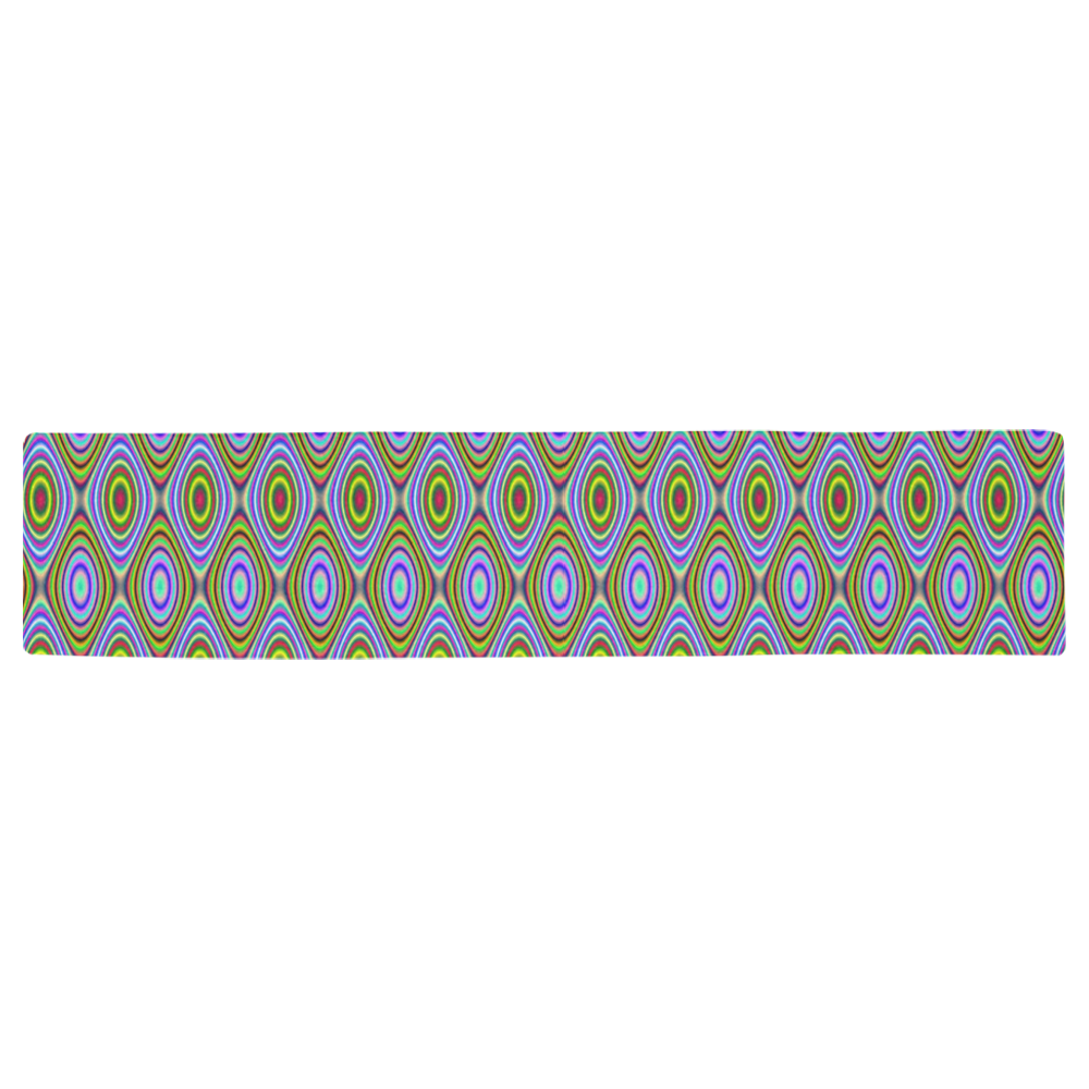 Psychedelic Peacook Eyes Table Runner 16x72 inch
