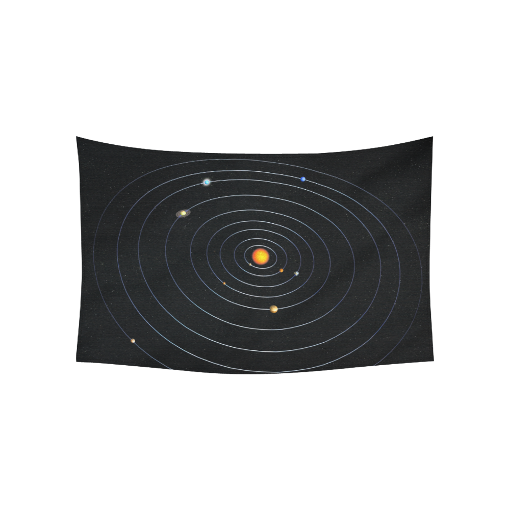 Our Solar System Cotton Linen Wall Tapestry 60"x 40"