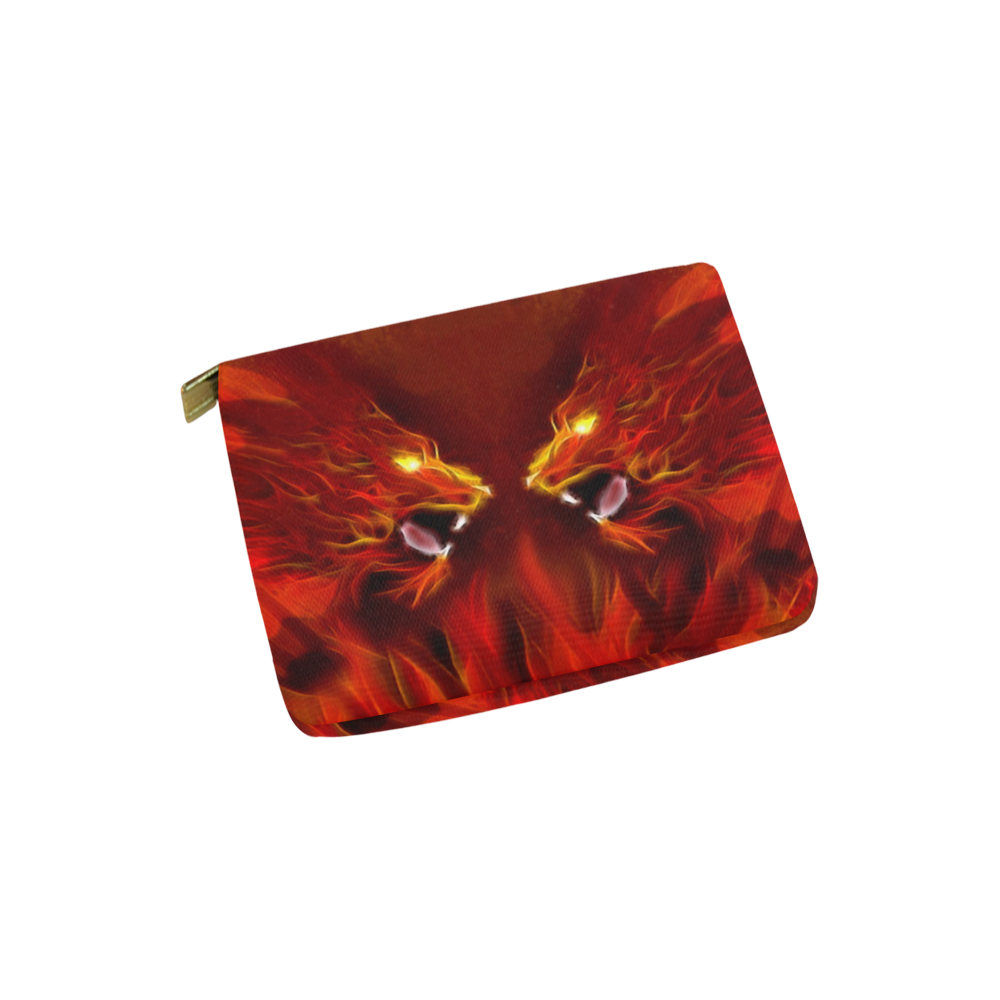 Fire Head Lions in Love ;-) Carry-All Pouch 6''x5''