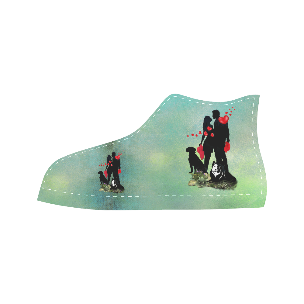 Happy Valentine Aquila High Top Microfiber Leather Women's Shoes (Model 032)
