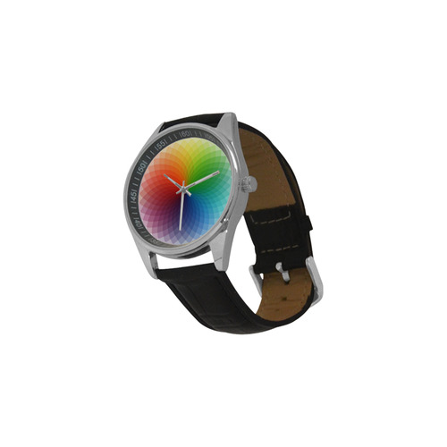 color wheel for artists , art teacher Men's Casual Leather Strap Watch(Model 211)