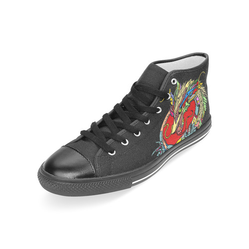 Dragon Popart By Nico Bielow Women's Classic High Top Canvas Shoes (Model 017)