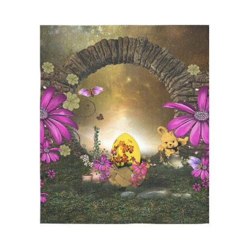 Easter time, easter egg Cotton Linen Wall Tapestry 51"x 60"