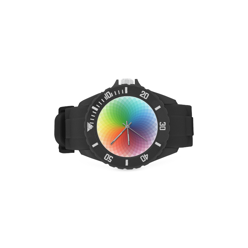 color wheel for artists , art teacher Sport Rubber Strap Watch(Model 301)