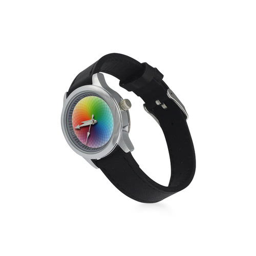 color wheel for artists , art teacher Kid's Stainless Steel Leather Strap Watch(Model 208)