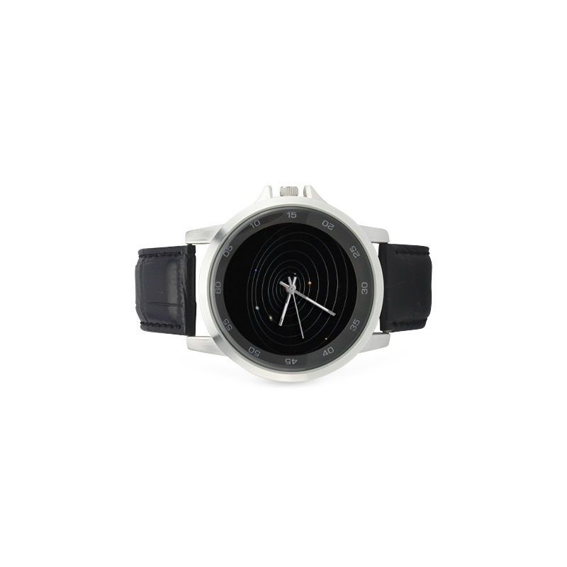 Our Solar System Unisex Stainless Steel Leather Strap Watch(Model 202)