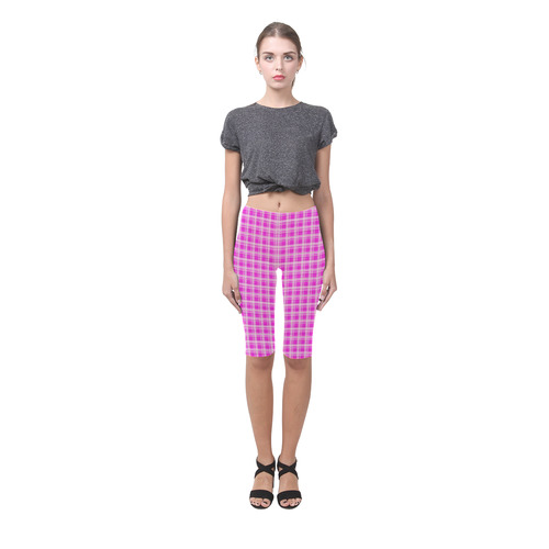 checkered Fabric pink by FeelGood Hestia Cropped Leggings (Model L03)