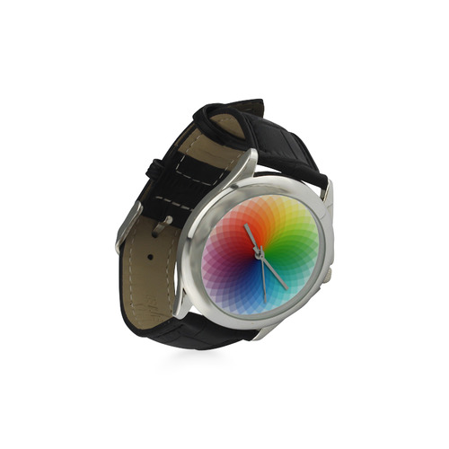 color wheel for artists , art teacher Women's Classic Leather Strap Watch(Model 203)