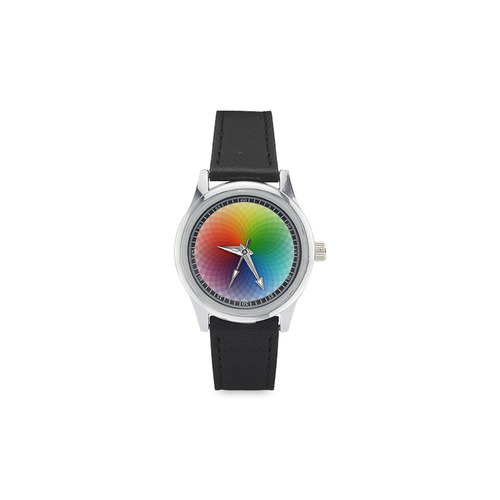 color wheel for artists , art teacher Kid's Stainless Steel Leather Strap Watch(Model 208)