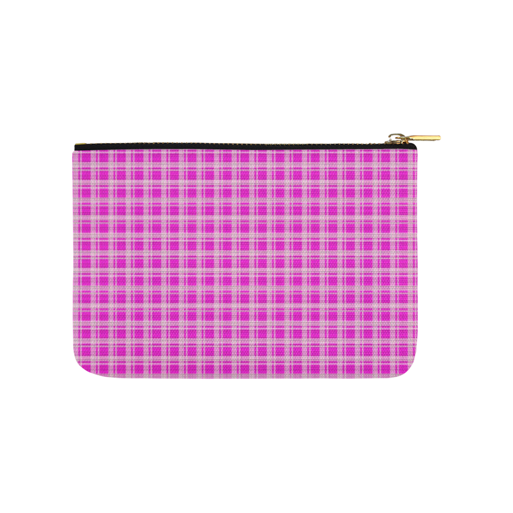 checkered Fabric pink by FeelGood Carry-All Pouch 9.5''x6''
