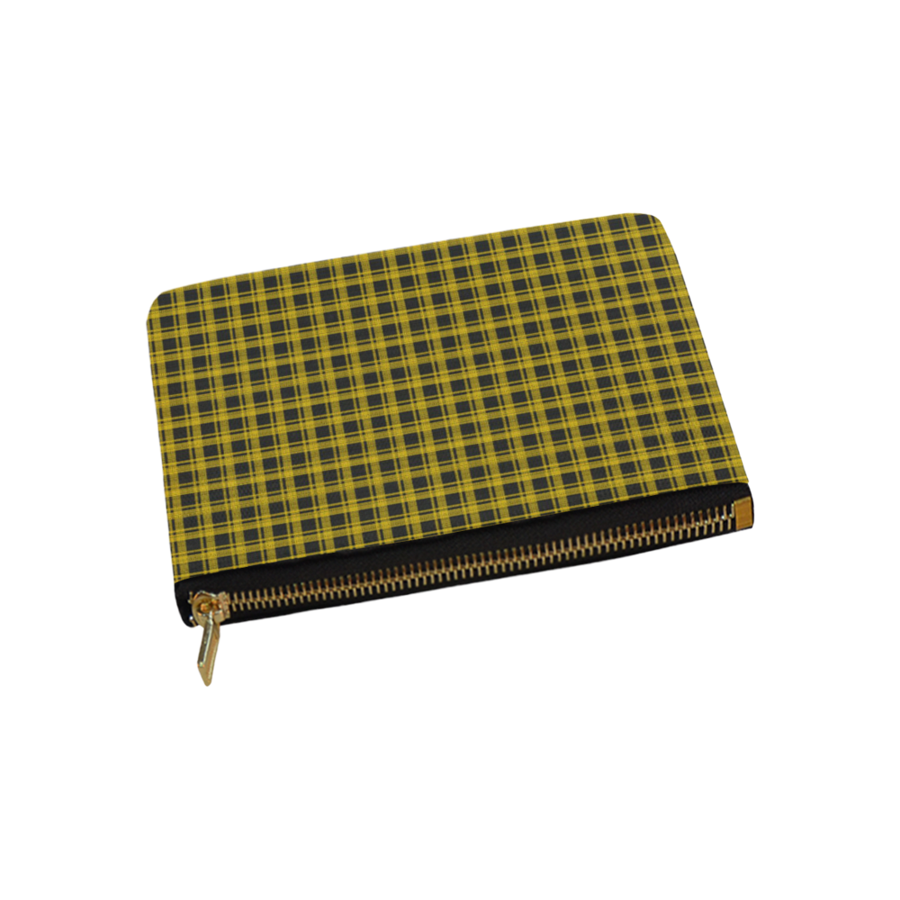 checkered Fabric yellow  black by FeelGood Carry-All Pouch 9.5''x6''