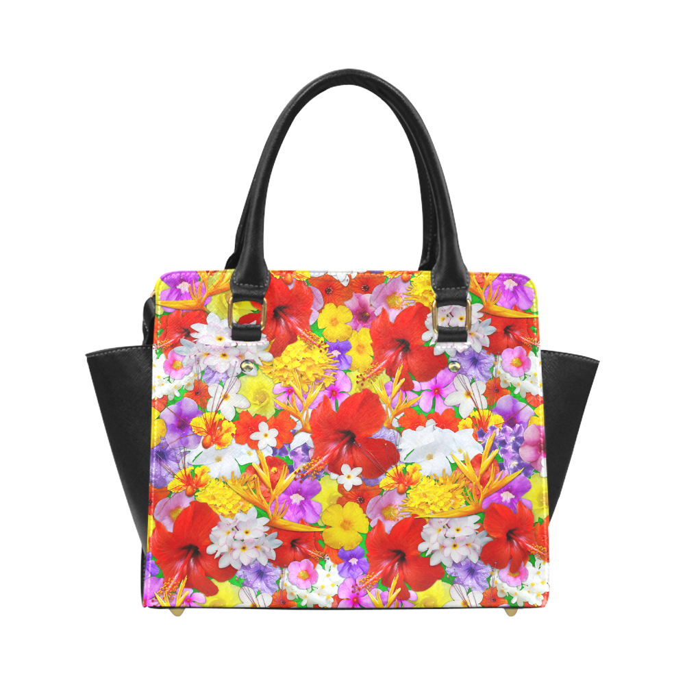 Exotic Flowers Colorful Explosion Classic Shoulder Handbag (Model 1653)