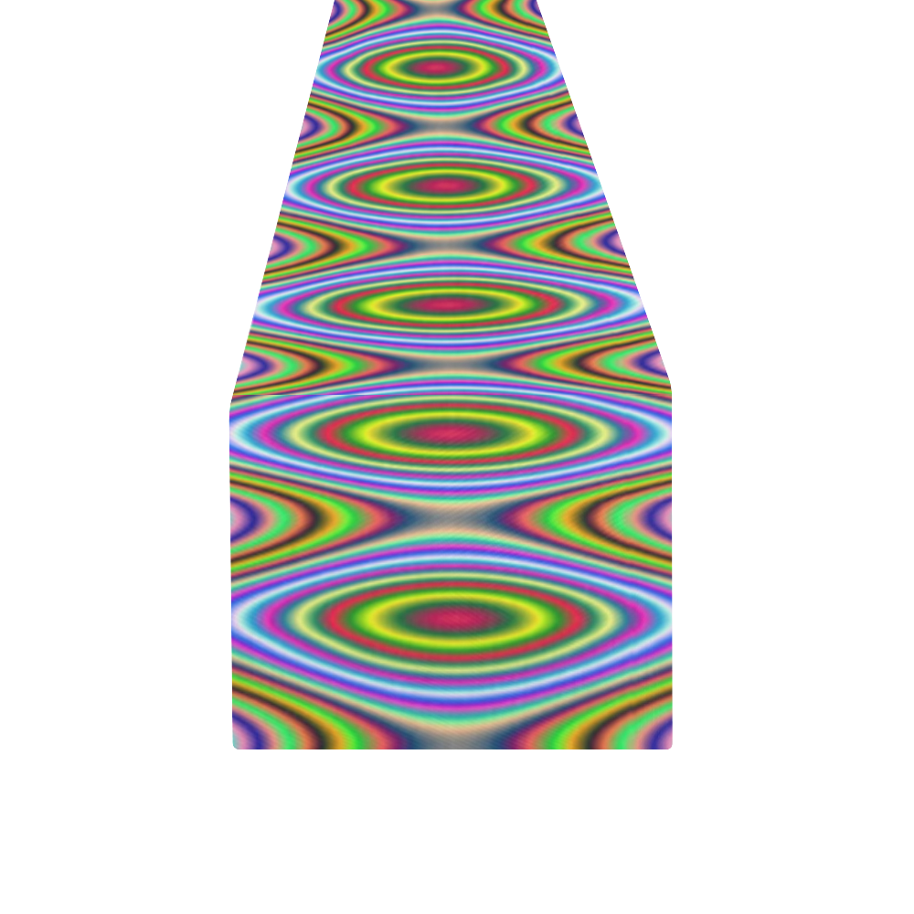 Psychedelic Peacook Eyes Table Runner 14x72 inch