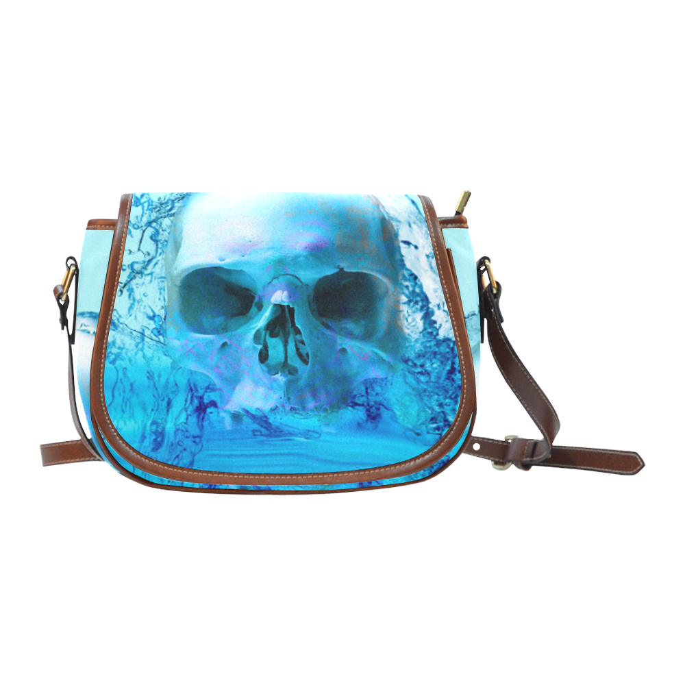 Skull in Water Saddle Bag/Small (Model 1649) Full Customization