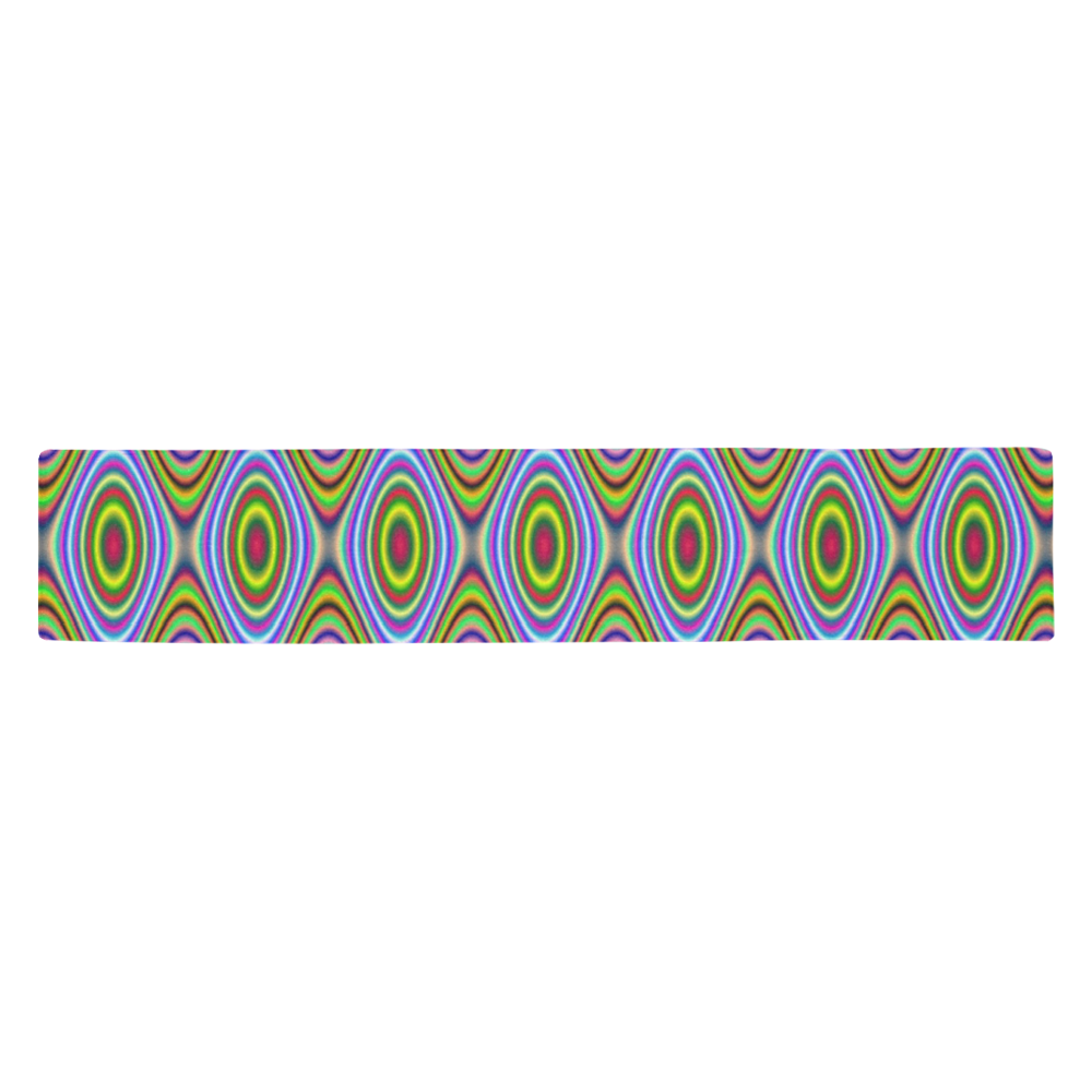 Psychedelic Peacook Eyes Table Runner 14x72 inch