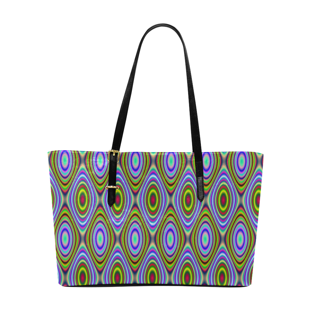 Psychedelic Peacook Eyes Euramerican Tote Bag/Large (Model 1656)