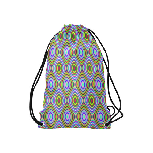 Psychedelic Peacook Eyes Small Drawstring Bag Model 1604 (Twin Sides) 11"(W) * 17.7"(H)