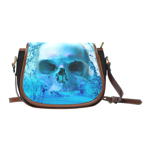 Skull in Water Saddle Bag/Small (Model 1649)(Flap Customization)