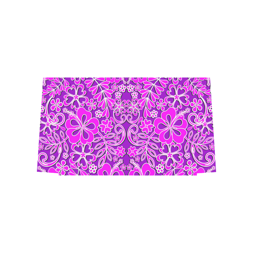 Hibiscus Pink and Purple Pattern Euramerican Tote Bag/Large (Model 1656)
