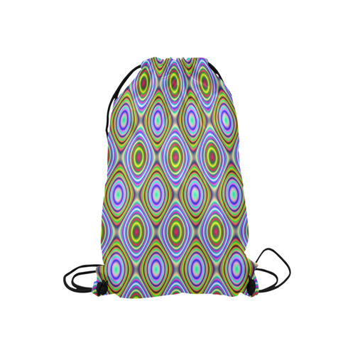 Psychedelic Peacook Eyes Small Drawstring Bag Model 1604 (Twin Sides) 11"(W) * 17.7"(H)