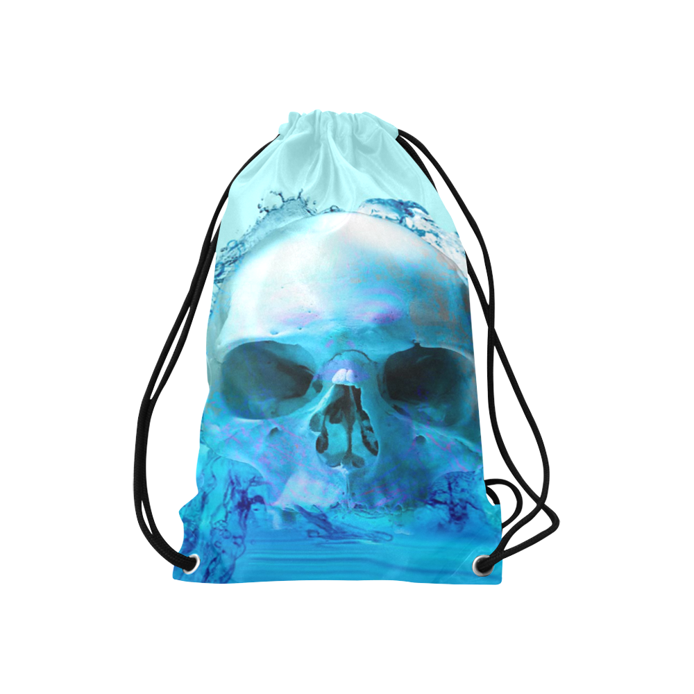 Skull in Water Small Drawstring Bag Model 1604 (Twin Sides) 11"(W) * 17.7"(H)