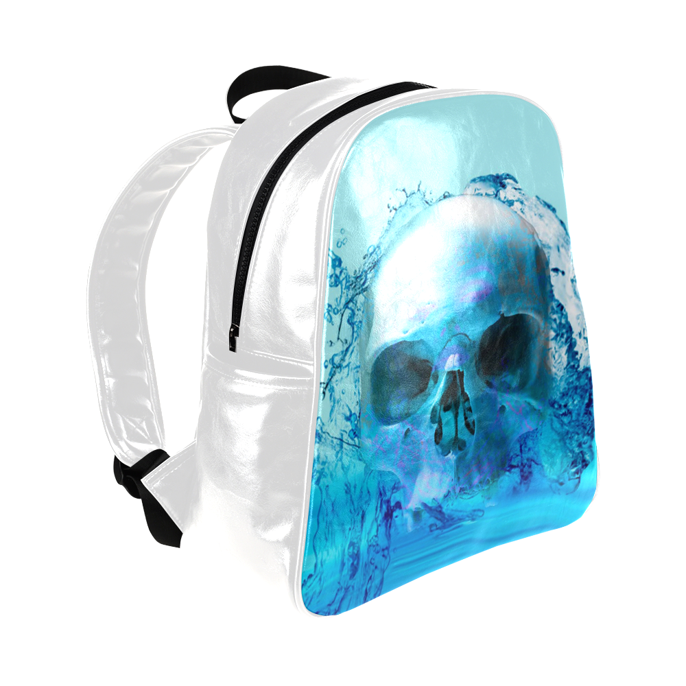Skull in Water Multi-Pockets Backpack (Model 1636)