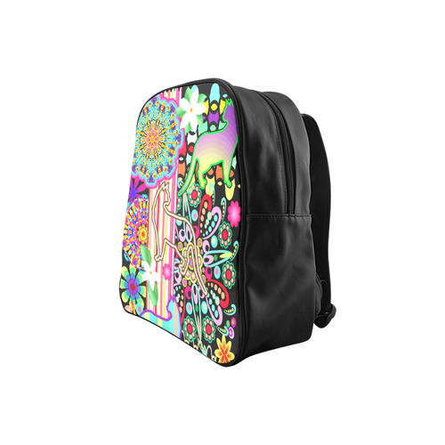 Mandalas, Cats & Flowers Fantasy Pattern School Backpack (Model 1601)(Small)