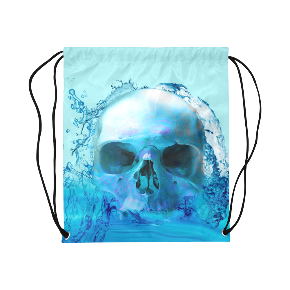 Skull in Water Large Drawstring Bag Model 1604 (Twin Sides)  16.5"(W) * 19.3"(H)