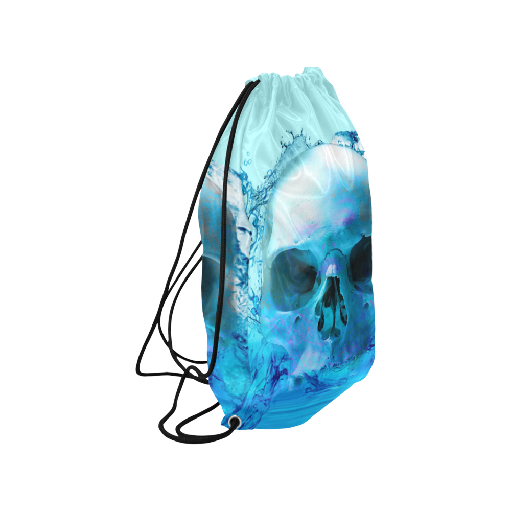 Skull in Water Small Drawstring Bag Model 1604 (Twin Sides) 11"(W) * 17.7"(H)