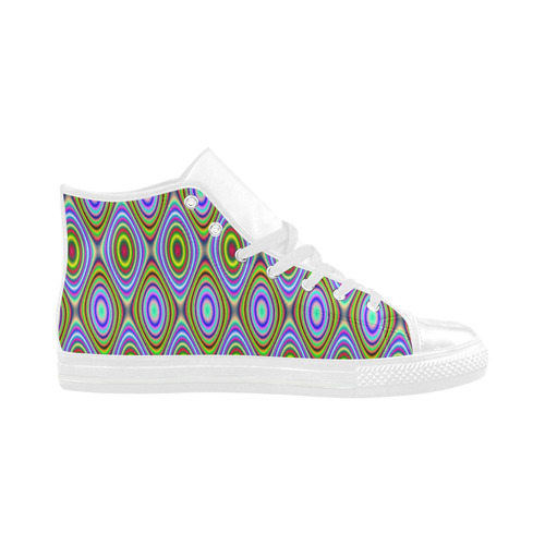 Psychedelic Peacook Eyes Aquila High Top Microfiber Leather Women's Shoes (Model 032)