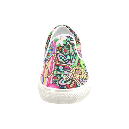 Mandalas, Cats & Flowers Fantasy Pattern Slip-on Canvas Shoes for Kid (Model 019)