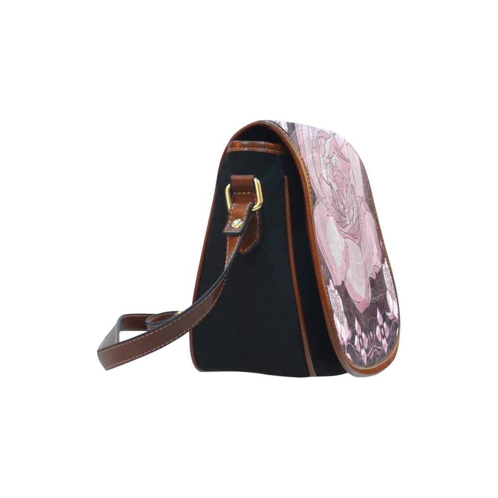 Gardenia Flora Saddle Bag/Small (Model 1649)(Flap Customization)