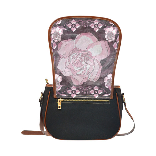 Gardenia Flora Saddle Bag/Small (Model 1649)(Flap Customization)