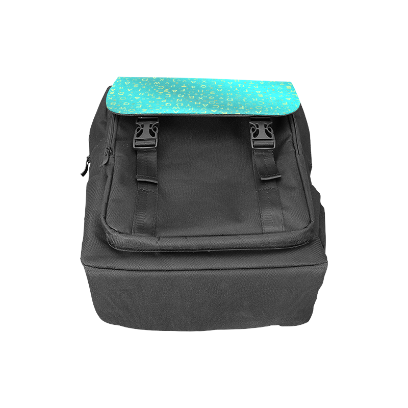 letters in mint blue Casual Shoulders Backpack (Model 1623)