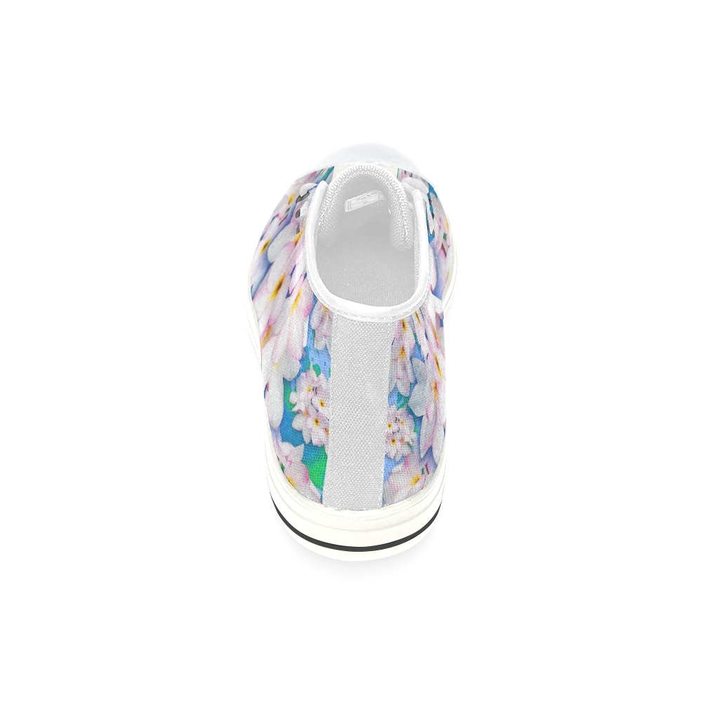 Plumeria Bouquet Exotic Summer Pattern High Top Canvas Shoes for Kid (Model 017)