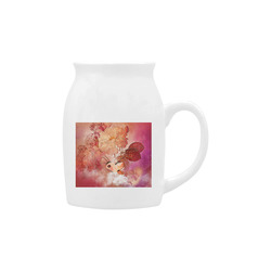 Hearts with flowers soft colors Milk Cup (Small) 300ml