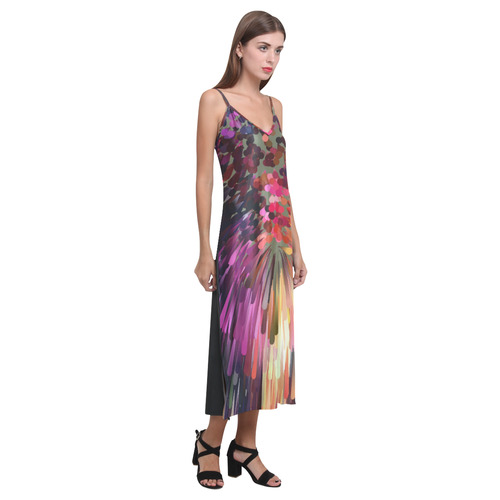 Splash Boom Bang by Artdream V-Neck Open Fork Long Dress(Model D18)