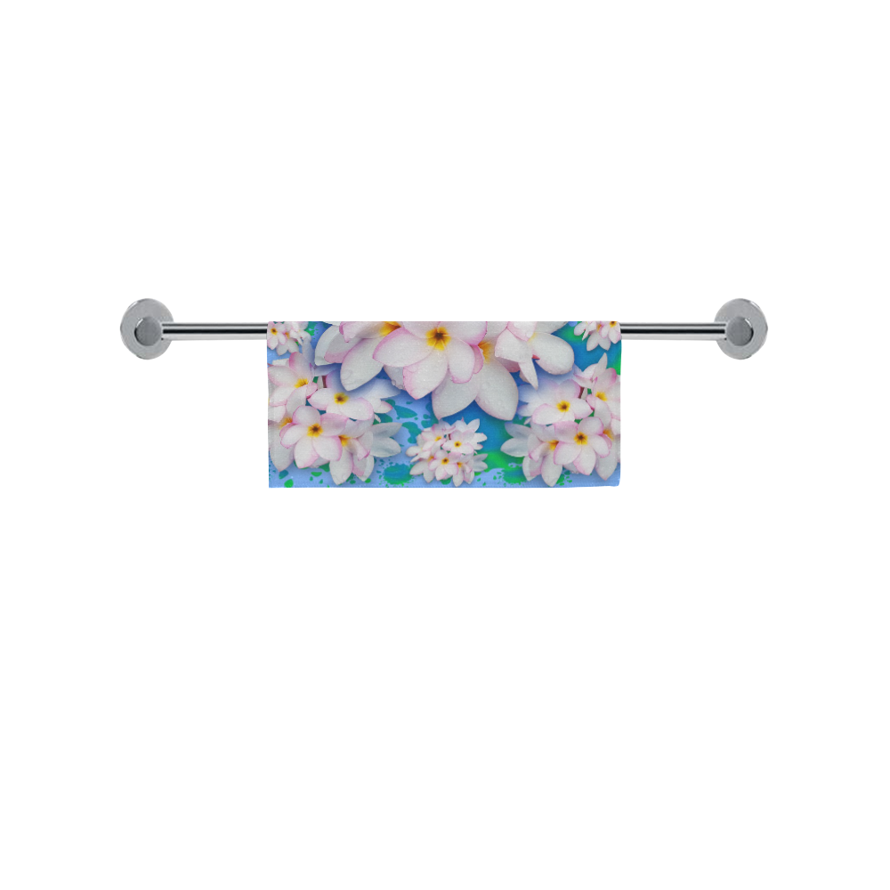 Plumeria Bouquet Exotic Summer Pattern Square Towel 13“x13”