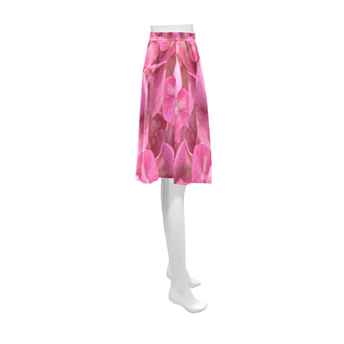 Dark Pink Flowers Athena Women's Short Skirt (Model D15)