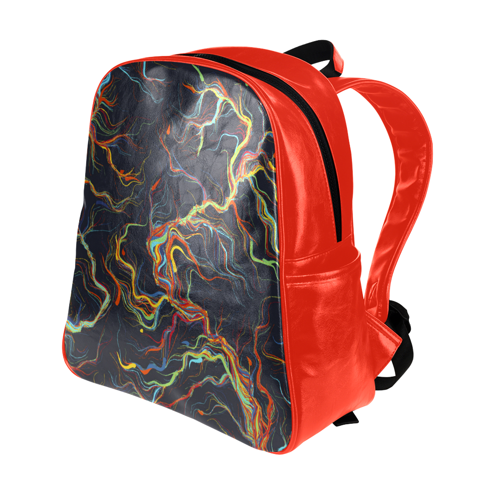 Fire And Light Abstract Art Multi-Pockets Backpack (Model 1636)